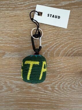 Staud NEW Knit Logo Hacky Sack Charm